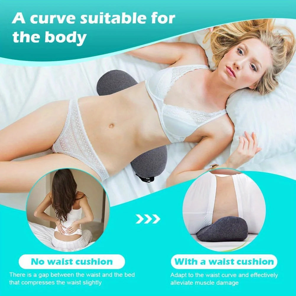 1Pc Orthopedic Memory Foam Lumbar Pillow for Lower Back Relief and Support - Perfect for Side Sleepers, Pregnancy, and Maternity