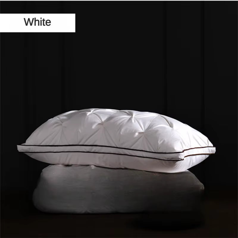 95% Goose down Pillow White Cotton Pillowcover Rectangle Bedroom Sleep 5-Star Hotel Pillow Low-Mid-High Pillows for Sleeping