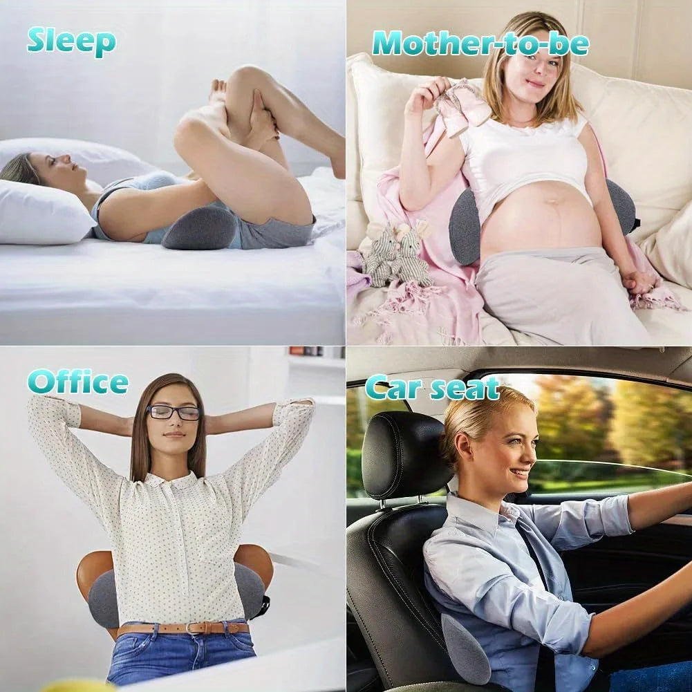 1Pc Orthopedic Memory Foam Lumbar Pillow for Lower Back Relief and Support - Perfect for Side Sleepers, Pregnancy, and Maternity
