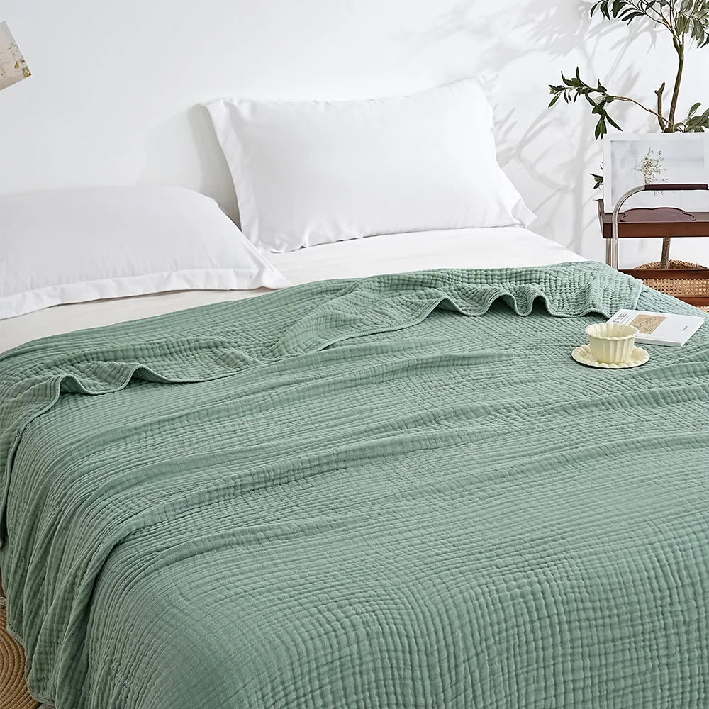 6 Layers Cotton Muslin Blankets Lightweight Cotton Throw Cooling Soft Throw Blanket for Year-Round Comfort Breathable Bedspread