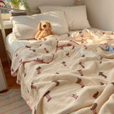 100% Cotton Blanket INS Style Pure Cotton Crepe Yarn Summer Blanket Single/Queen/King Size Cartoon Quilt for Kids Soft Plaids