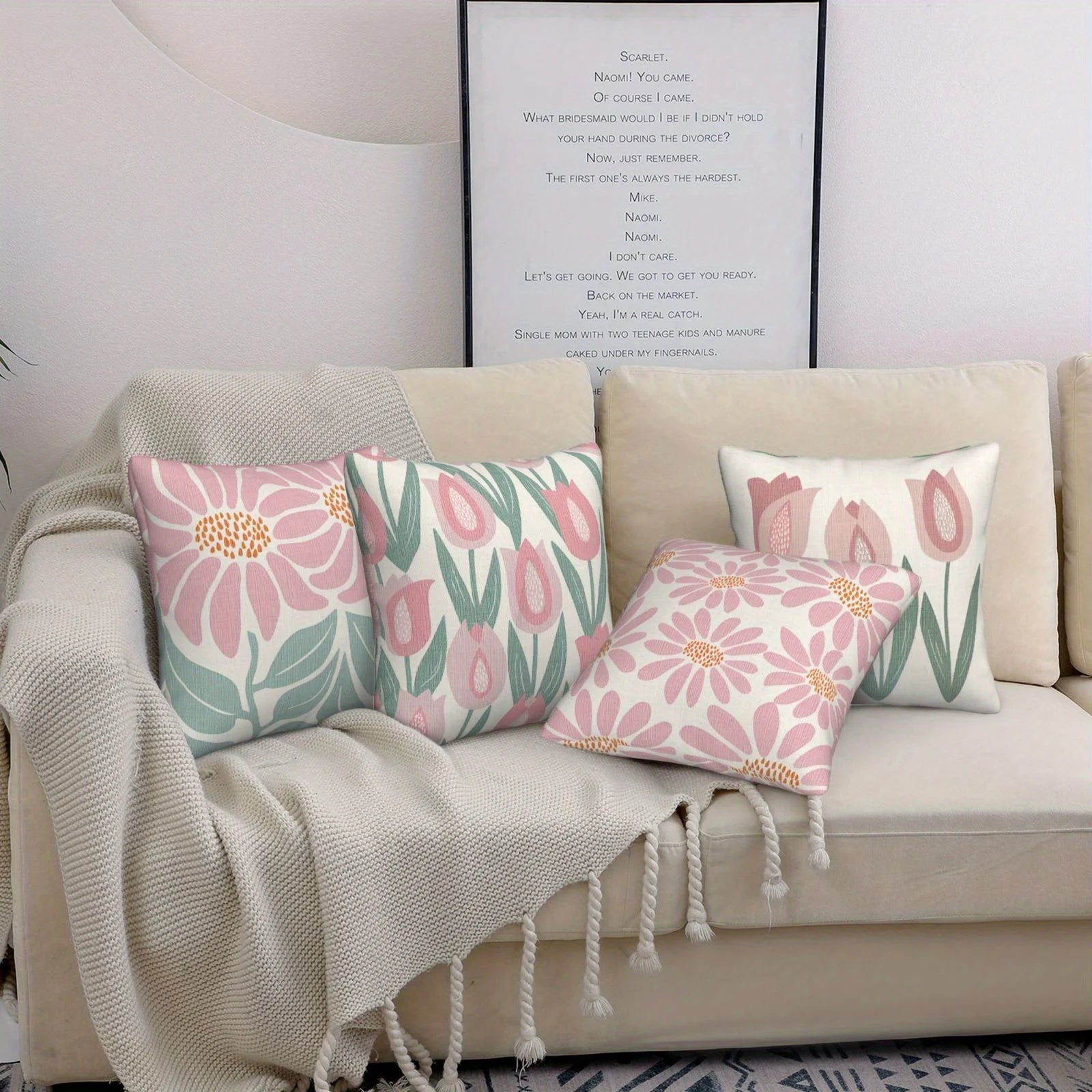 Home Decor Floral Pattern Throw Pillow Covers for Home Pattern Cushion Cover Suitable for Sofa Bedroom Car Pillow Cover