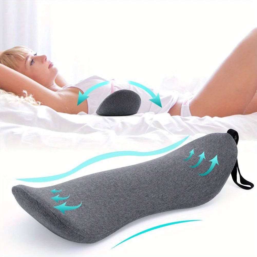 1Pc Orthopedic Memory Foam Lumbar Pillow for Lower Back Relief and Support - Perfect for Side Sleepers, Pregnancy, and Maternity