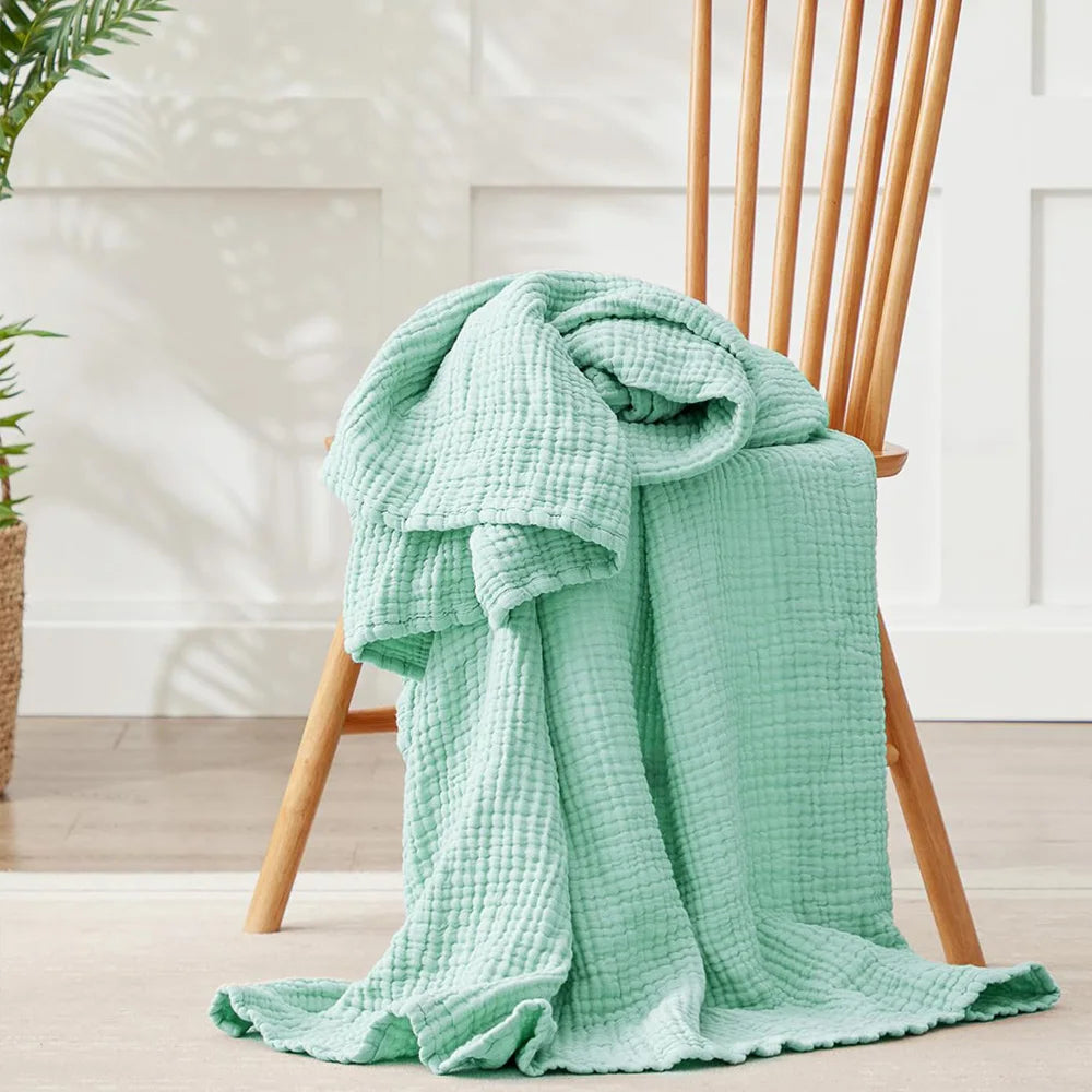 6 Layers Cotton Muslin Blankets Lightweight Cotton Throw Cooling Soft Throw Blanket for Year-Round Comfort Breathable Bedspread