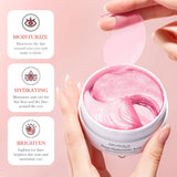 60Pcs  Rose Hyaluronic Acid Eye Mask anti Dark Circles Eye Bags Moisturizing Anti-Aging Eye Patches Skin Care Products