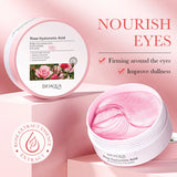 60Pcs  Rose Hyaluronic Acid Eye Mask anti Dark Circles Eye Bags Moisturizing Anti-Aging Eye Patches Skin Care Products