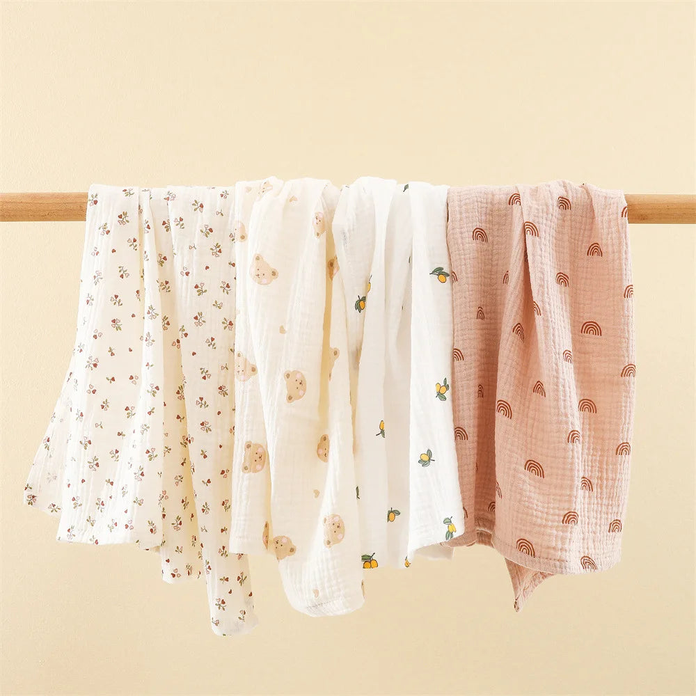 80X65Cm Muslin Squares Baby Swaddle Blanket Newborn Diaper Bedding Cotton Stroller Blankets Babies Accessories Infant Nap Cover