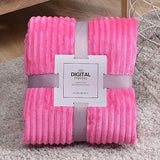 Thickened Striped Faux Rabbit Fur Blanket, Milk Velvet Flannel Throw, Ultra Soft Warm for Couch Bed Sofa All Seasons
