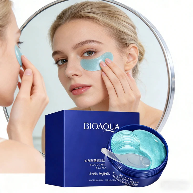 60Pcs BIOAQUA Copper Peptide Eye Patches anti Dark Circles Moisturizing Anti-Wrinkles Anti-Aging Eye Mask Skin Care Products