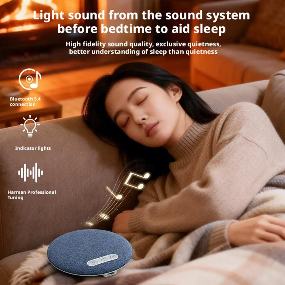 Bedroom Pillow Speaker Bluetooth 5.4 under Pillow Sound Machine with White Noise 30 60 90 Min Timers Hifi Stereo Sound